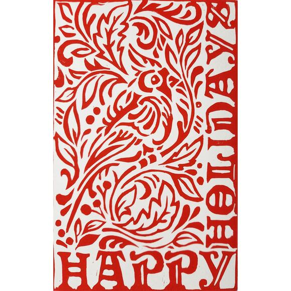 Happy Holidays Cardinal 5"x7" Greeting Cards Set of 6 Acid Free Stock Art Print - Picture 1 of 8